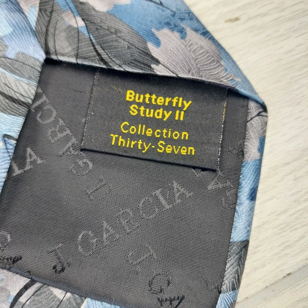J. Garcia Silk Necktie Set Mens OS Blue Paris in the Rain Butterfly Study II 2pk